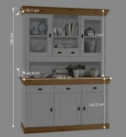 Wohnen Landhaus Buffetvitrine Sibiuta in Weiß