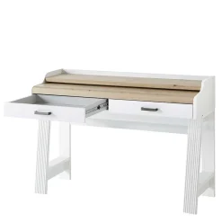 Wohnen Landhaus Computertisch in Weiß & Eiche - Mehady