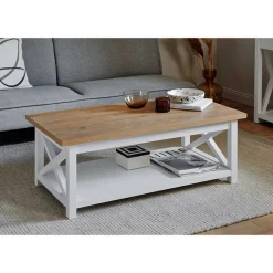 Landhaus Couchtisch mit Ablagboden - Ristina^Wohnen Clearance