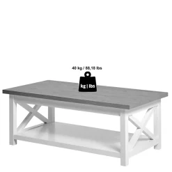 Landhaus Couchtisch mit Ablagboden - Ristina^Wohnen Clearance