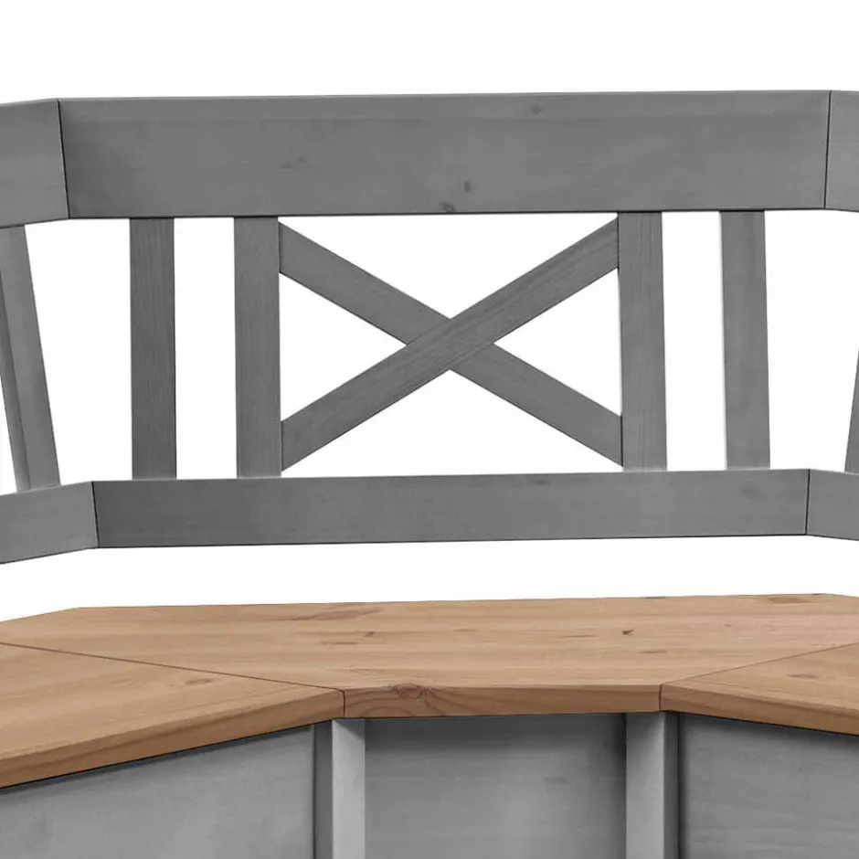 Landhaus Eckbank Jytte in Grau mit Braun^Wohnen Best