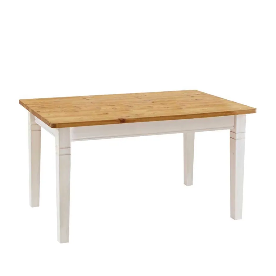 Wohnen Landhaus Essgruppe Sibiuta in Weiß Kiefer massiv (vierteilig)