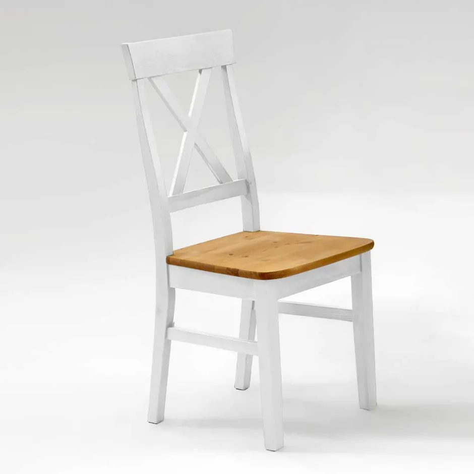 Wohnen Landhaus Essgruppe Sibiuta in Weiß Kiefer massiv (vierteilig)