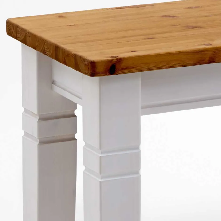 Wohnen Landhaus Essgruppe Sibiuta in Weiß Kiefer massiv (vierteilig)