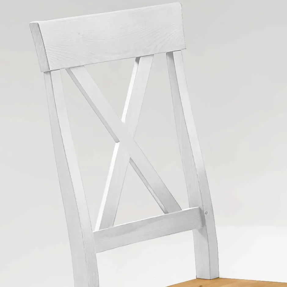 Wohnen Landhaus Essgruppe Sibiuta in Weiß Kiefer massiv (vierteilig)