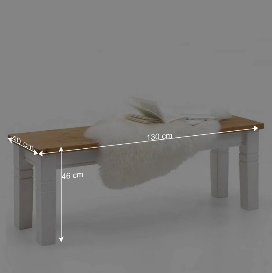 Wohnen Landhaus Essgruppe Sibiuta in Weiß Kiefer massiv (vierteilig)