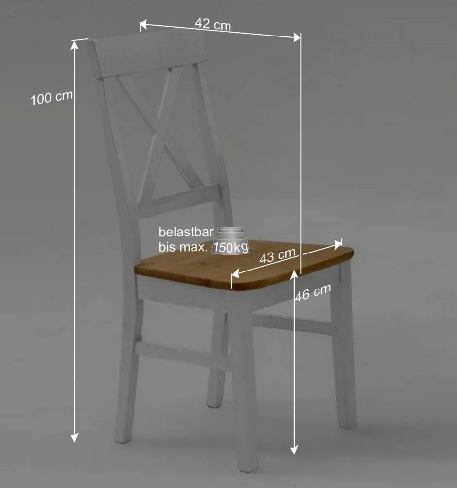 Wohnen Landhaus Essgruppe Sibiuta in Weiß Kiefer massiv (vierteilig)