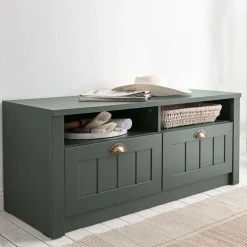 Wohnen Landhaus Flur Bank in Dunkelgrün - Niestov