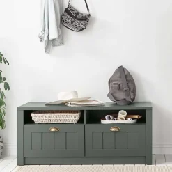 Wohnen Landhaus Flur Bank in Dunkelgrün - Niestov
