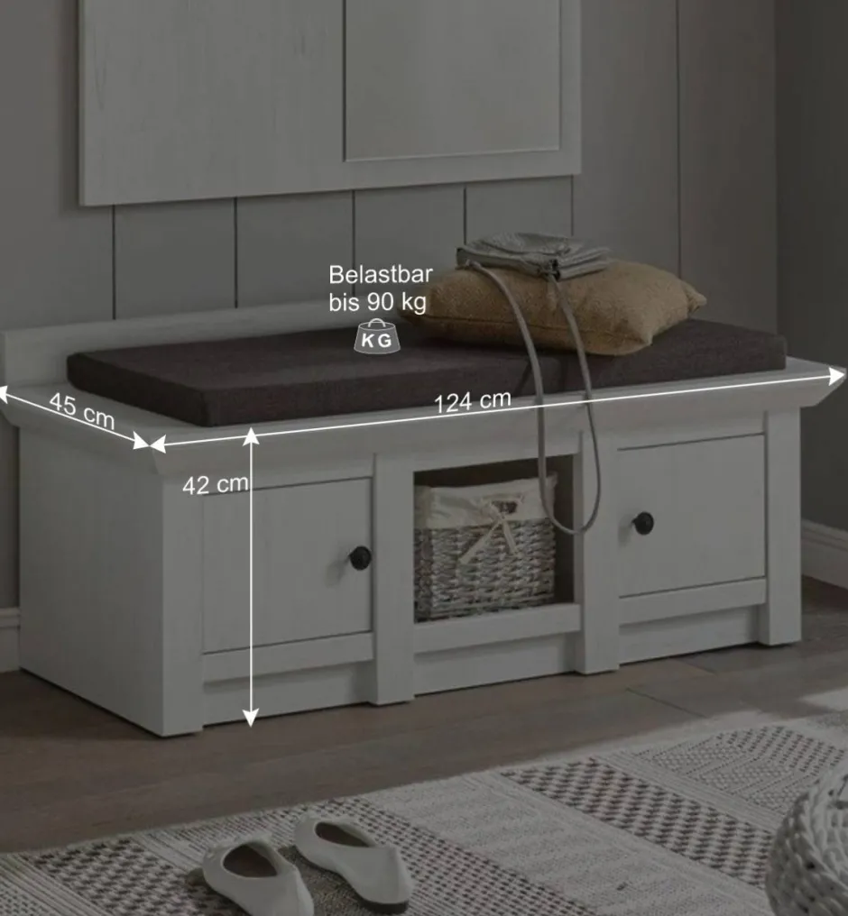 Landhaus Flurbank in Weiß Chelles mit Stauraum^Wohnen Clearance