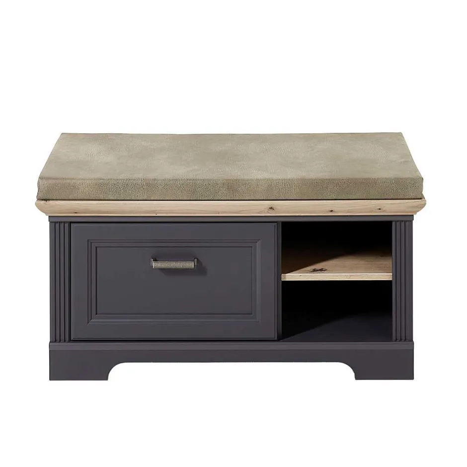 Wohnen Landhaus Flurbank mit Kissen 93x49x41 cm - Thumbs