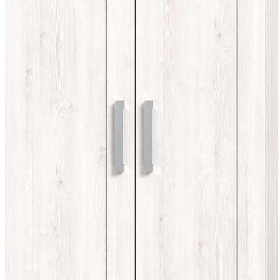 Wohnen Landhaus Flurschrank in Holzoptik Lärche Weiß - Tocella