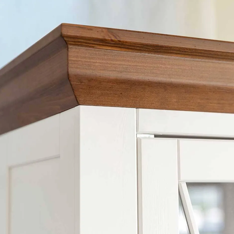 Landhaus Highboard aus Kiefer zweifarbig - Zalya^Wohnen Best