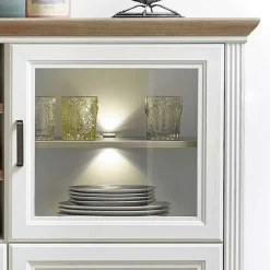 Landhaus Highboard beleuchtet - Sinolita^Wohnen Discount