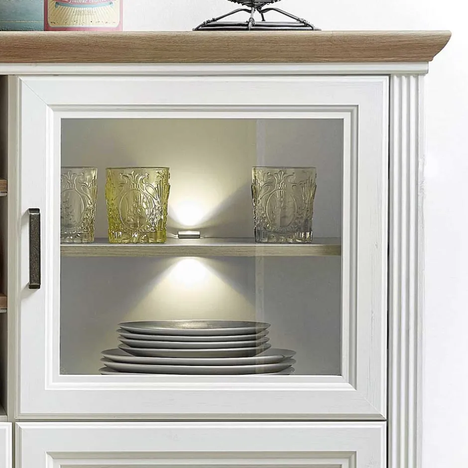 Landhaus Highboard beleuchtet - Sinolita^Wohnen Discount