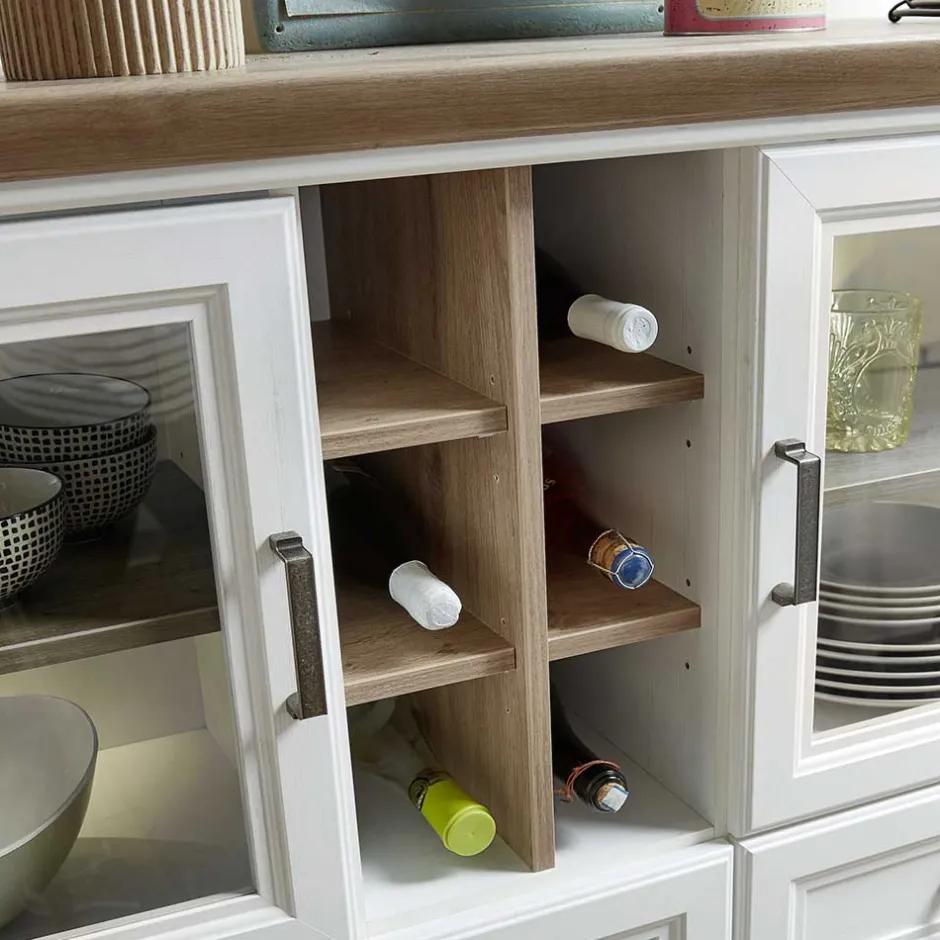 Landhaus Highboard beleuchtet - Sinolita^Wohnen Discount