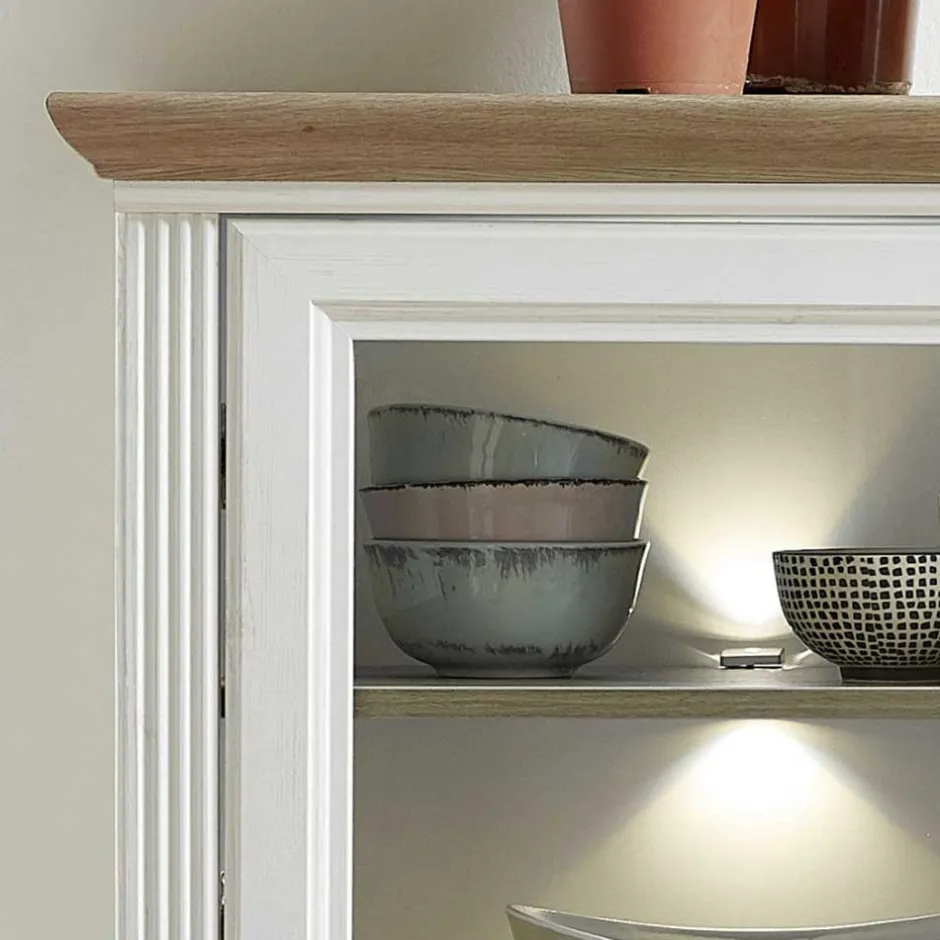 Landhaus Highboard beleuchtet - Sinolita^Wohnen Discount