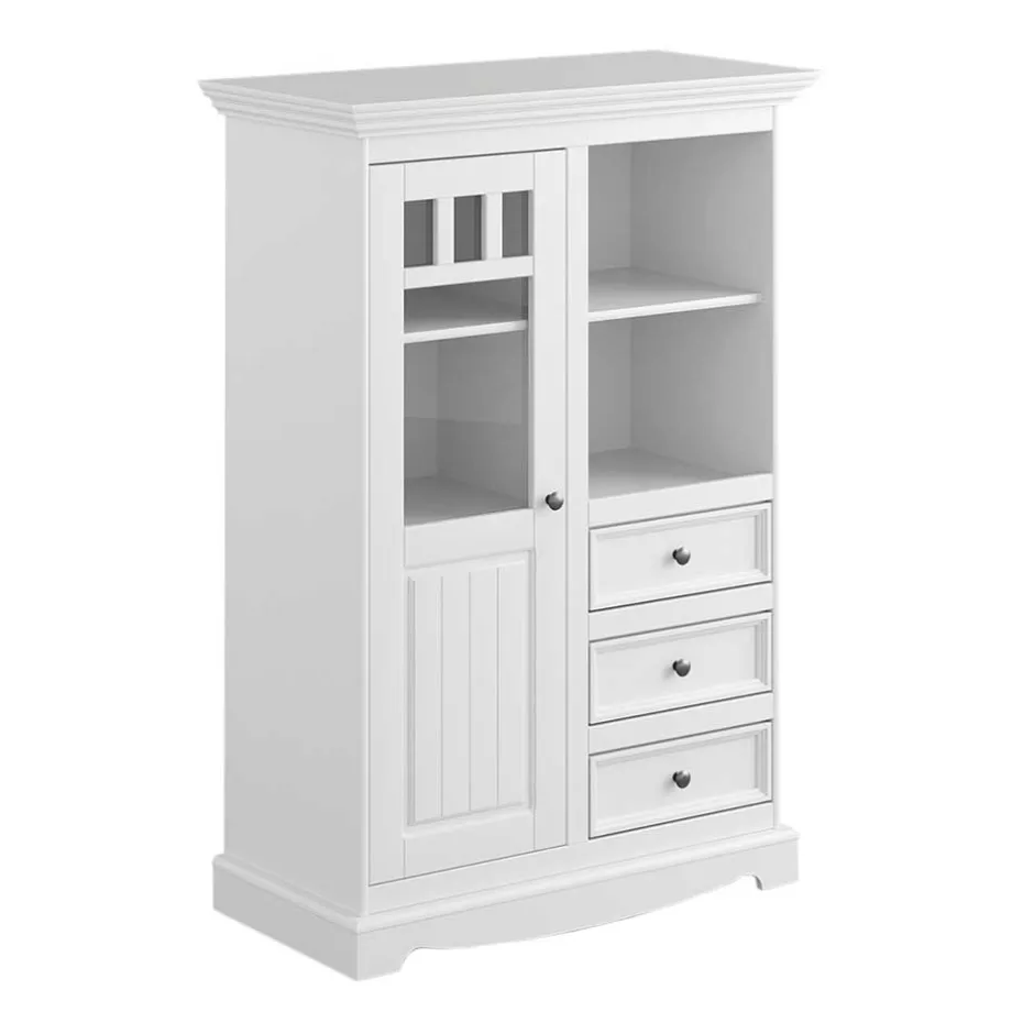 Landhaus Highboard in Weiß lackiert - Indico^Wohnen Online