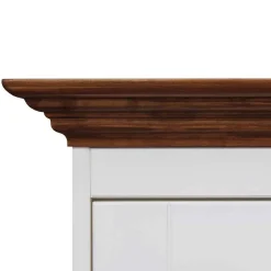 Wohnen Landhaus Highboard in Weiß und Nussbaum Braun - Manipur