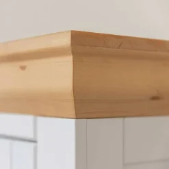 Landhaus Highboard in Weiß & Kiefer Natur - Saluts^Wohnen Discount