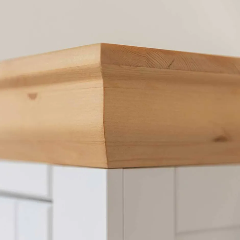 Landhaus Highboard in Weiß & Kiefer Natur - Saluts^Wohnen Discount