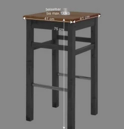 Landhaus Hochtisch und Barhocker Set - Ziamora (dreiteilig)^Wohnen Sale