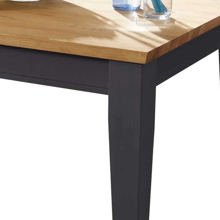 Wohnen Landhaus Holz Essgruppe in Grau - Ustricia (siebenteilig)