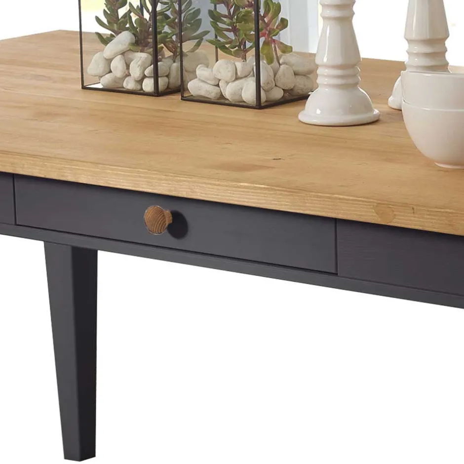 Wohnen Landhaus Holz Essgruppe in Grau - Ustricia (siebenteilig)