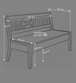 Wohnen Landhaus Holzbank Jytte drei Sitzplätze