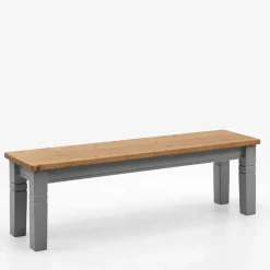 Wohnen Landhaus Küchenbank in Laugenfarbig & Grau - Malisha