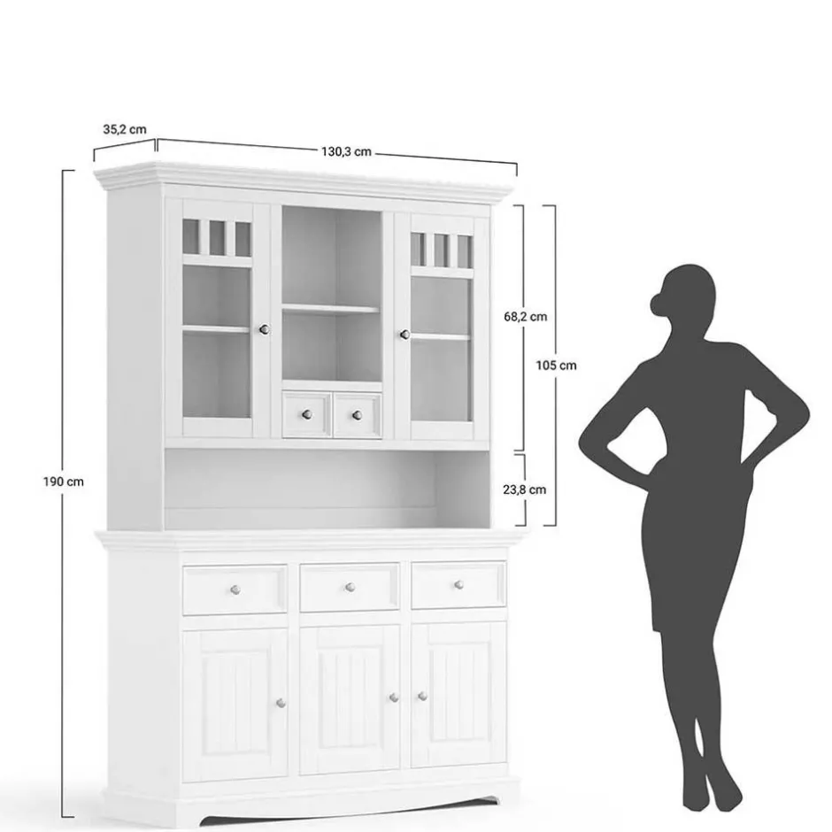 Wohnen Landhaus Küchenbuffet in Weiß - Indico