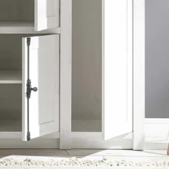 Wohnen Landhaus Kleiderschrank Chelles in Weiß mit Spiegel