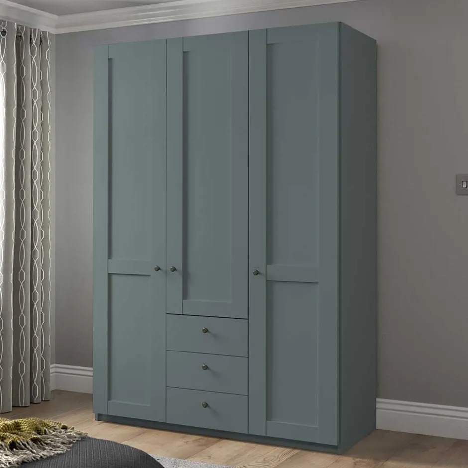 Landhaus Kleiderschrank in Graugrün - Rajavo^Wohnen Clearance