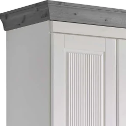 Wohnen Landhaus Kleiderschrank in Weiß und Kiefer Grau - Caneon