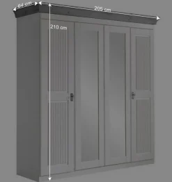 Wohnen Landhaus Kleiderschrank in Weiß und Kiefer Grau - Caneon