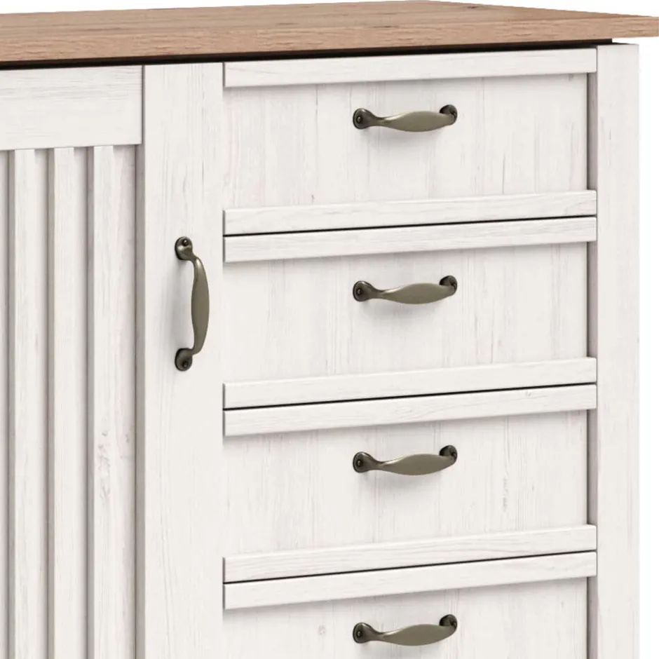 Landhaus Kombi-Kommode in Weiß - Malvissa^Wohnen Clearance