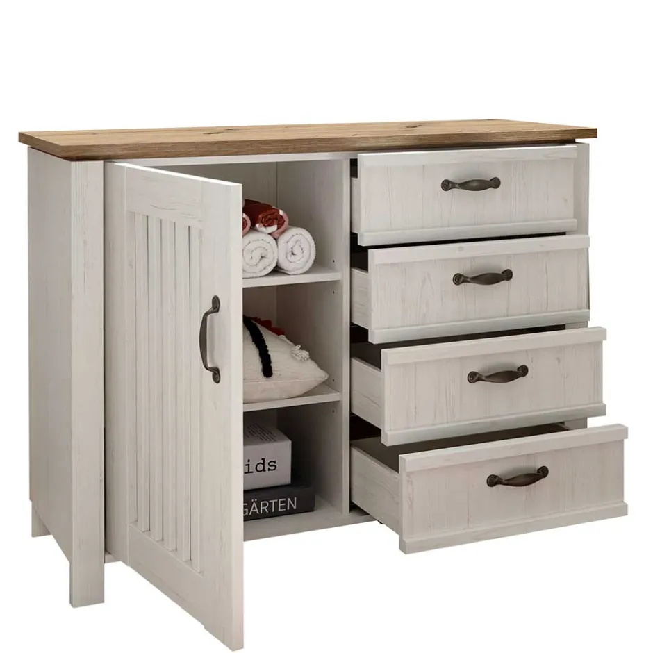 Landhaus Kombi-Kommode in Weiß - Malvissa^Wohnen Clearance