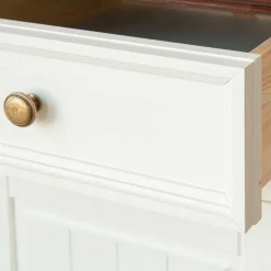 Wohnen Landhaus Kombikommode in Weiß und Nussbaum - Manipur