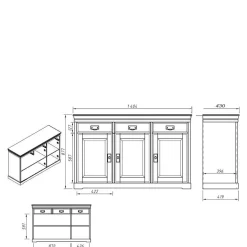Wohnen Landhaus Kombi-Kommode zweifarbig - Varicano