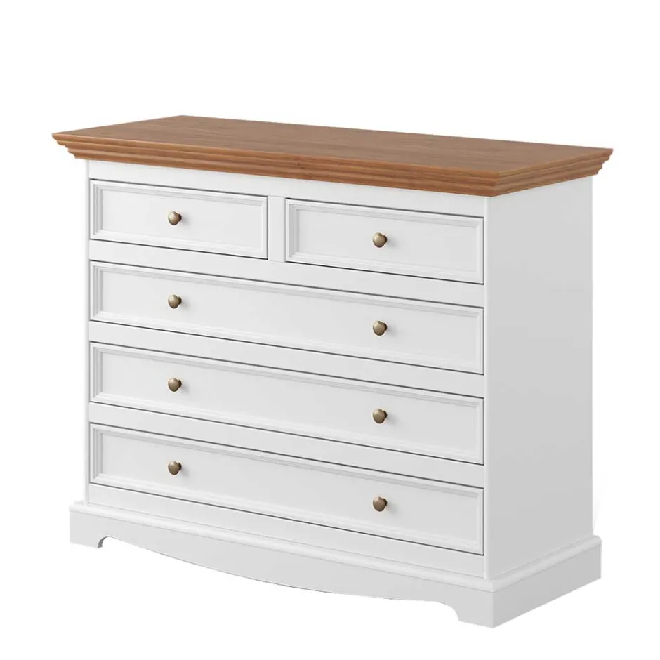 Wohnen Landhaus Kommode mit fünf Schubladen - Bordona