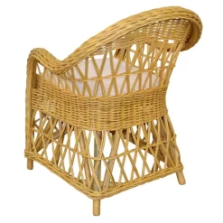 Landhaus Korbsessel in Beige Rattan - Witenga^Wohnen Clearance