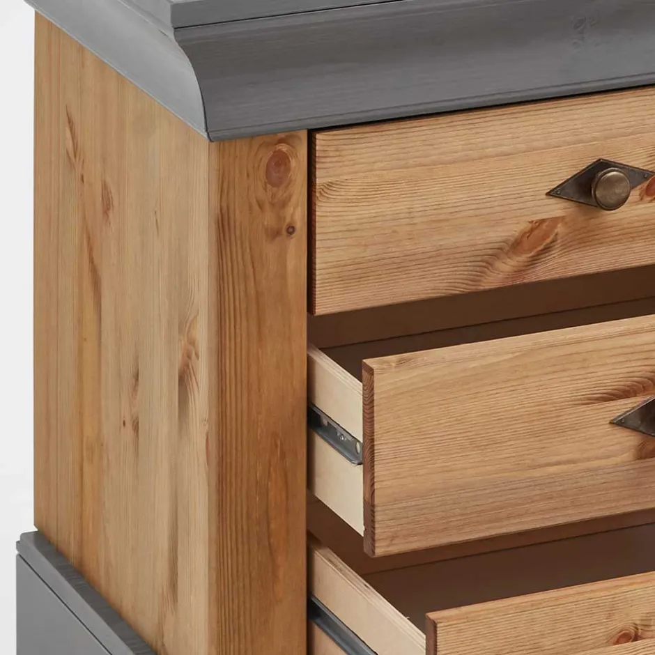 Landhaus Lowboard mit 3 Schubladen & 2 Fächern - Eshelas^Wohnen Hot