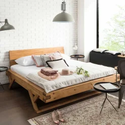 Wohnen Landhaus Massivholzbett mit Kufen - Fuertun