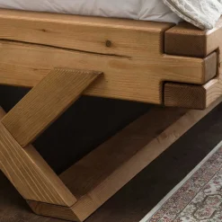 Wohnen Landhaus Massivholzbett mit Kufen - Fuertun