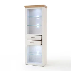 Landhaus MDF Regal mit Glasböden - Samula^Wohnen Outlet