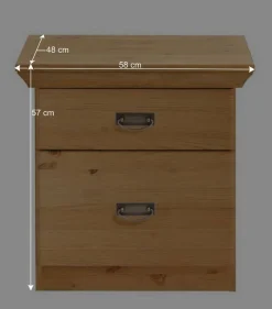 Wohnen Landhaus Nachtkommode in Kiefer Lauge - Piatra