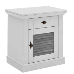 Wohnen Landhaus Nachtkommode in Weiß & Grau - Urezzas