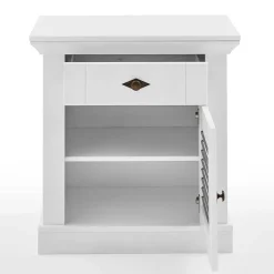 Wohnen Landhaus Nachtkommode in Weiß & Grau - Urezzas