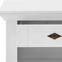 Wohnen Landhaus Nachtkommode in Weiß & Grau - Urezzas