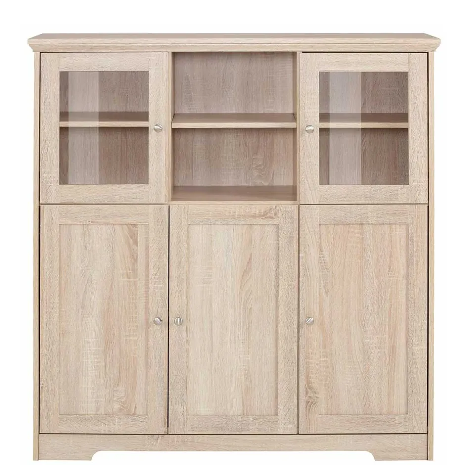 Landhaus Optik Highboard mit 2 Glastüren - Rienva^Wohnen Hot